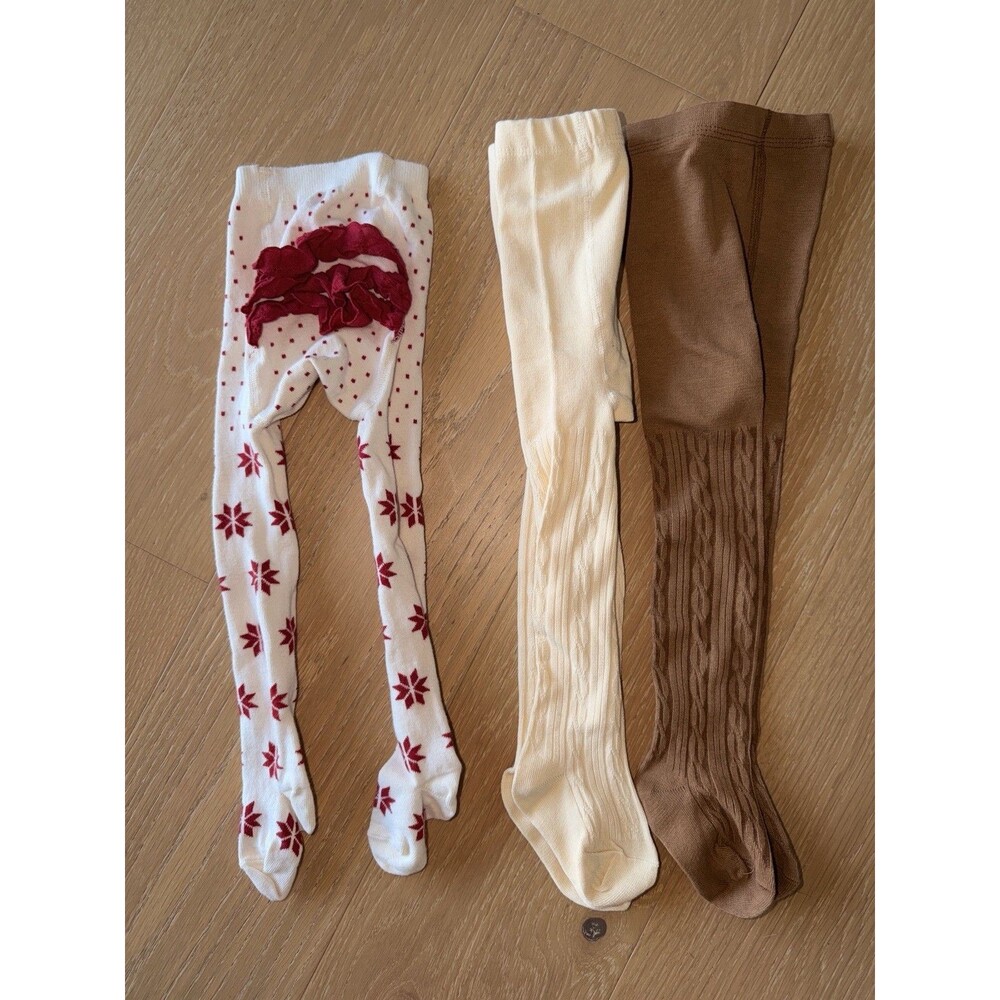 Toddler Girls Pantyhose Tights Size 18-24 Months And Up Various Colors 3 Pairs